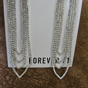 Forever 21 Shimmering Silver Chain Earrings